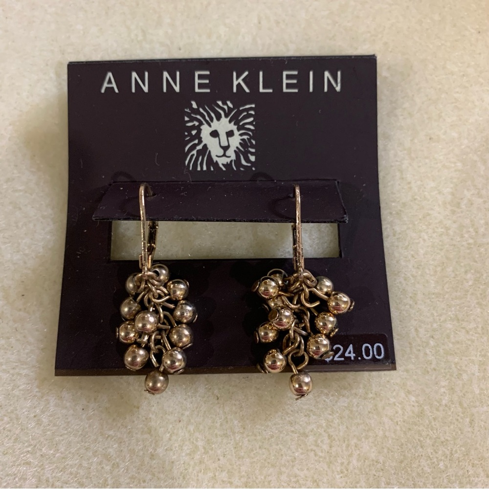 Anne Klien Gold Tone Grape Drop Earring